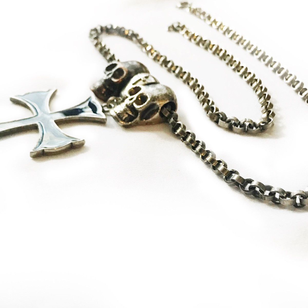 Japanese Brand Black Peace Now (BPN) Skull & Cross Pendant Necklace Size ONE SIZE - 5 Thumbnail