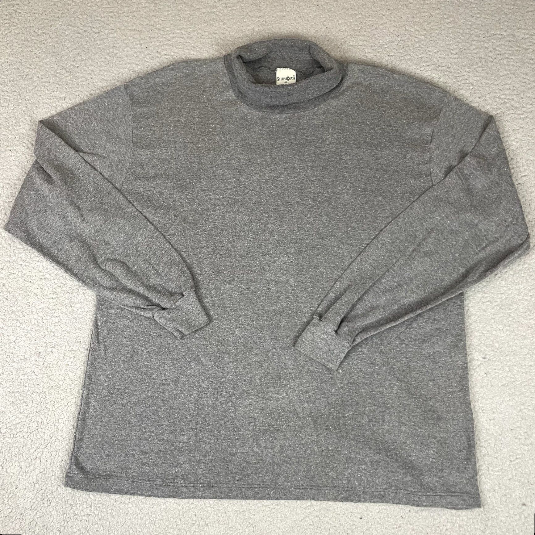 Vintage VINTAGE Steeple Chase Shirt Adult XL Gray 80s 90s Turtleneck USA Made 50/50 Size US XL / EU 56 / 4 - 4 Thumbnail