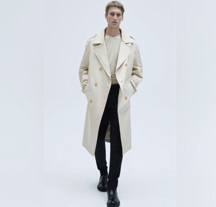 Zara New Zara Men’s Combination Plaid Trench Coat SZ L Size US L / EU 52-54 / 3 - 4 Thumbnail