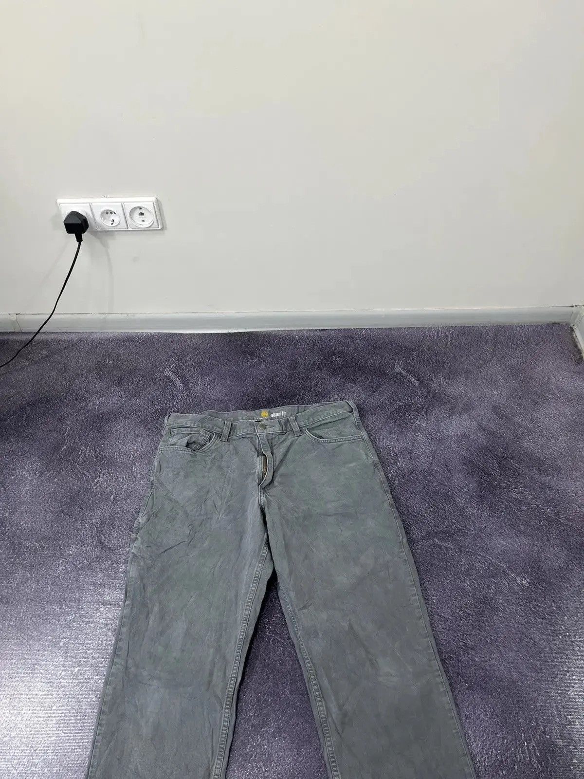 Carhartt × Vintage Vintage Carhartt Gray Carpenter Work Hype Baggy Pants Size US 38 / EU 54 - 8 Thumbnail