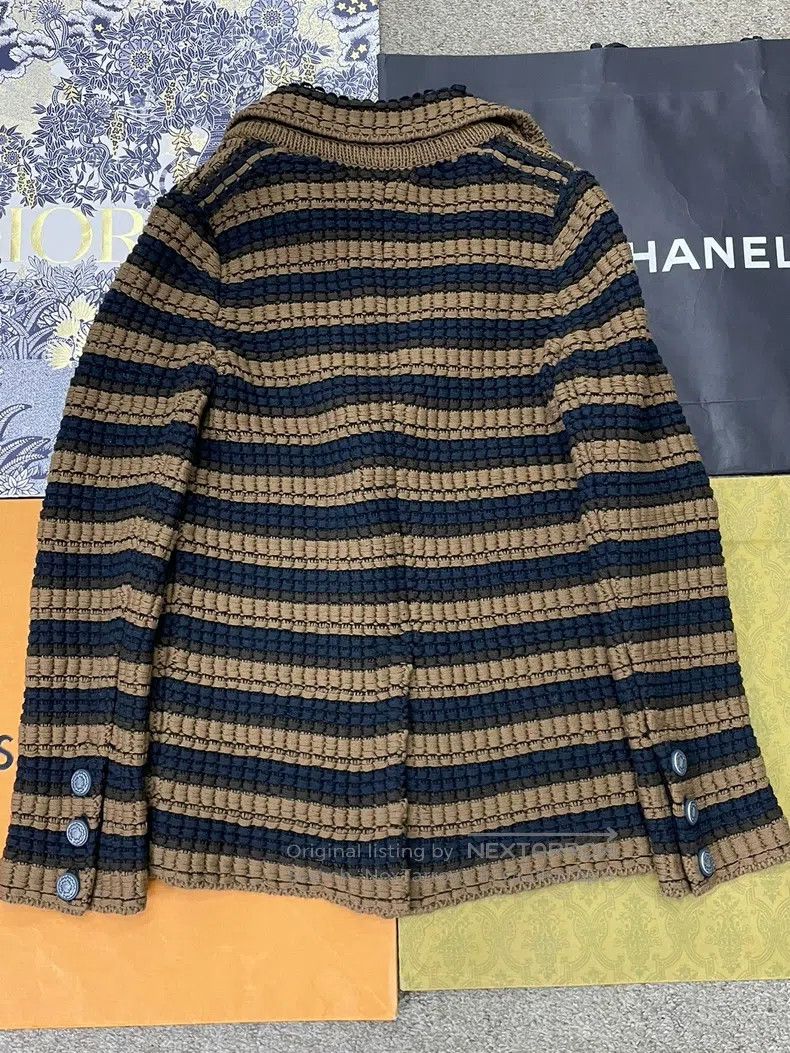 Chanel Chanel Station series brown and blue striped jacket Size XXS / US 00 / IT 34 - 3 Thumbnail