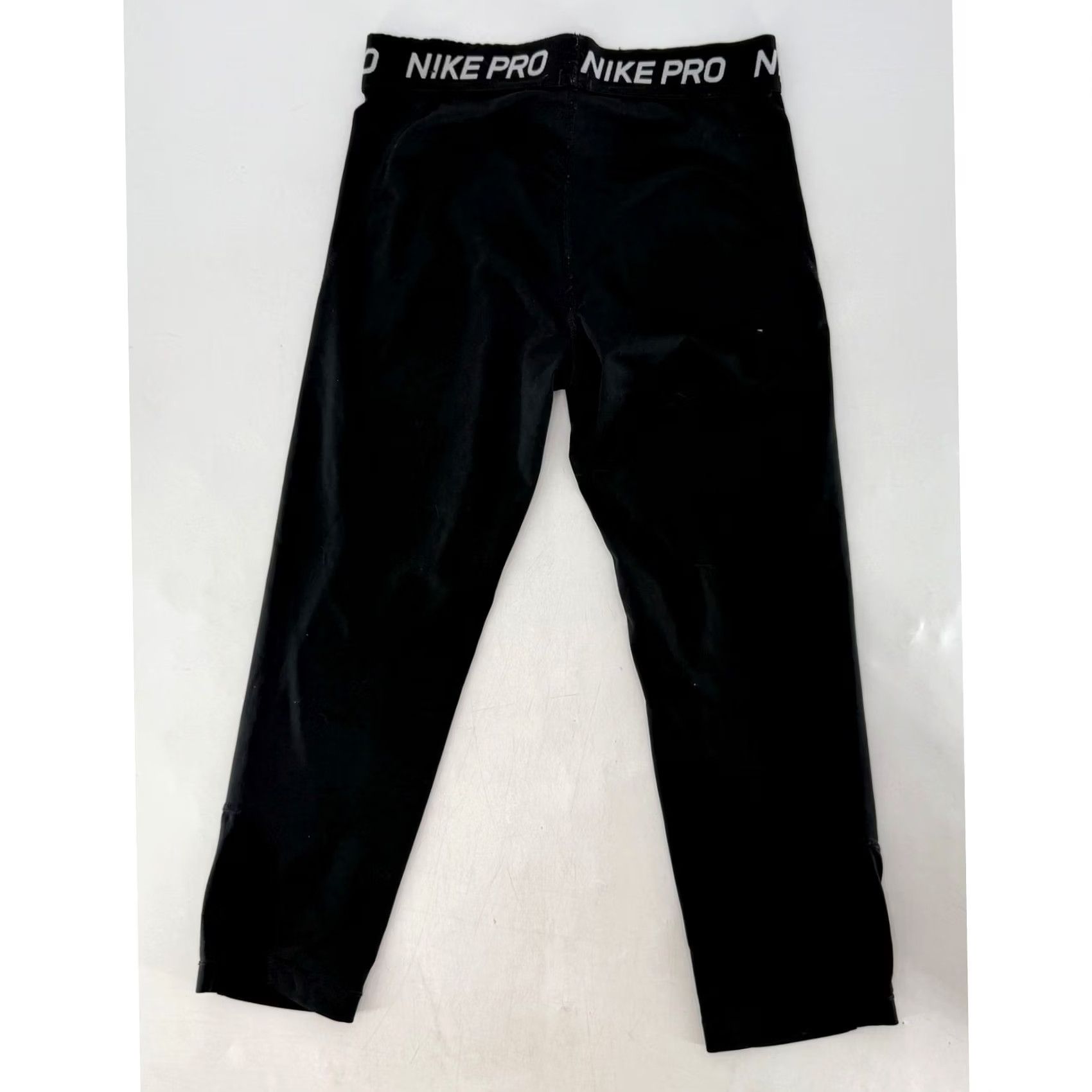 Nike Nike Cropped Womens L Black Pro Training Leggings Women White Logo Athletic Apparel Size 36" / US 14 / IT 50 - 2 Thumbnail