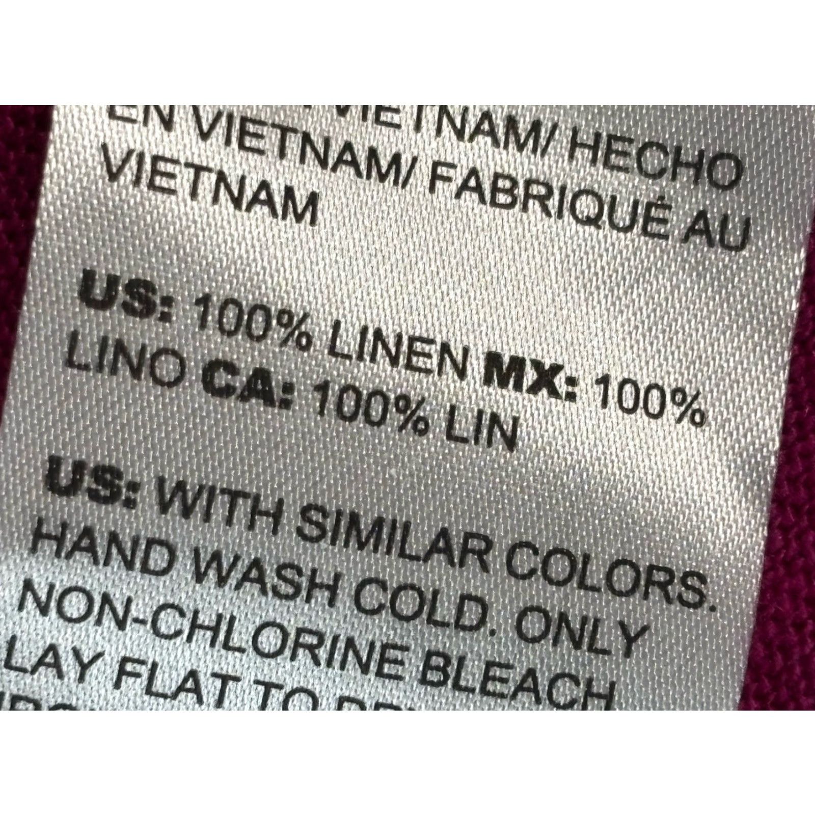 Vintage Chico's 100% Linen Tiered Swing Tee Shirt Women’s Large Pink Botanic Berry Short Sleeve Round Neck Pullover Casual Size L / US 10 / IT 46 - 7 Thumbnail