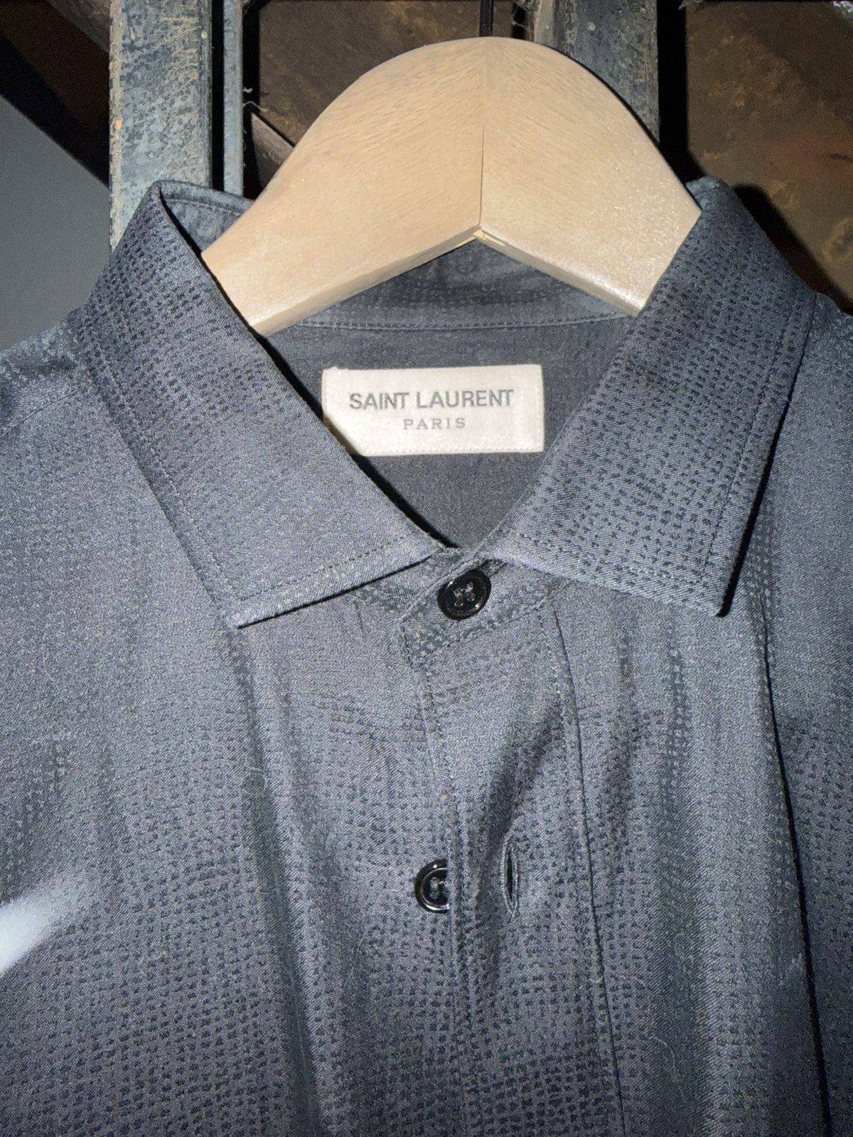 Saint Laurent Paris Saint Laurent Paris Black Jacquard Shirt Size US M / EU 48-50 / 2 - 8 Thumbnail