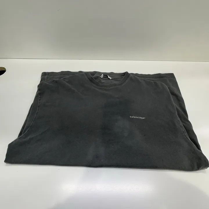 Other Balenciaga Gray Logo Print Short Sleeve T-Shirt 0079-2507 Size XS / US 0-2 / IT 36-38 - 5 Thumbnail