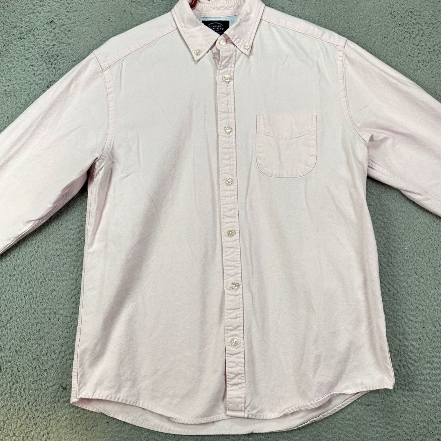 Charles Tyrwhitt Charles Tyrwhitt Mens Medium Classic Fit Shirt Pink Button Down Long Sleeve Pocket EUC Size US M / EU 48-50 / 2 - 3 Thumbnail