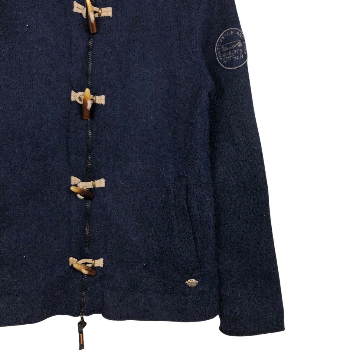 Blue Blue Japan 📌Vintage Wool Jacket Heart Peace & Love Indigo Biker Style Size US M / EU 48-50 / 2 - 6 Thumbnail