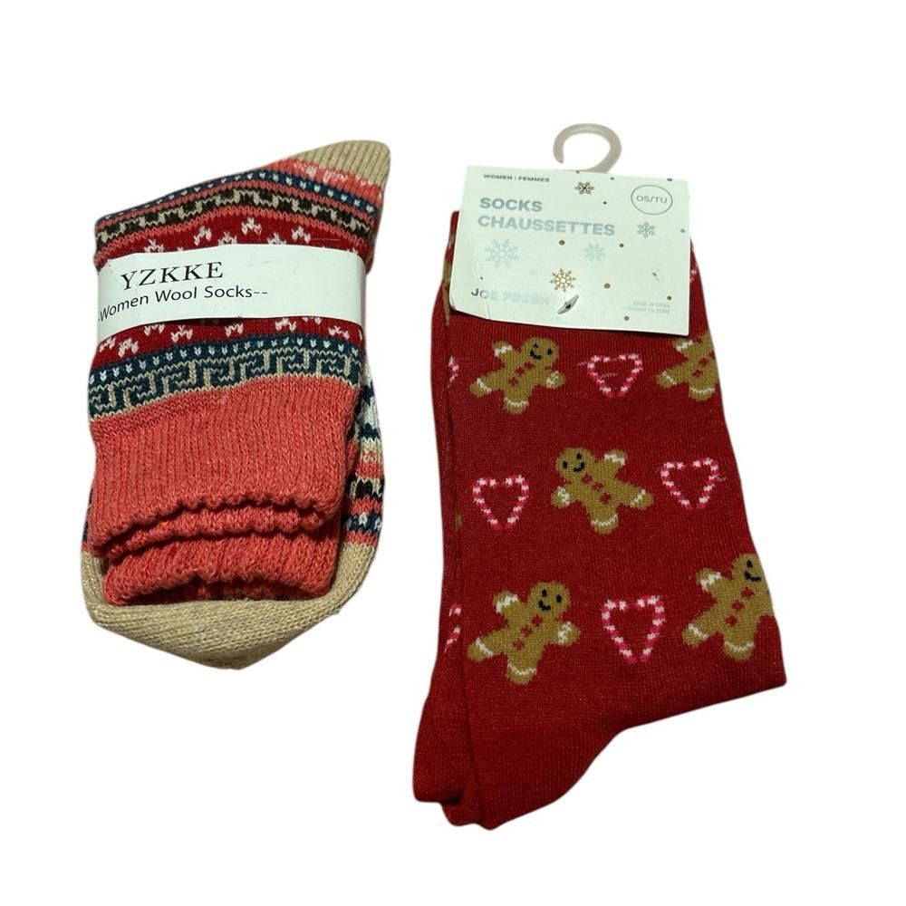 Joe Freshgoods Two pairs of women's festive socks set Size ONE SIZE - 1 Thumbnail