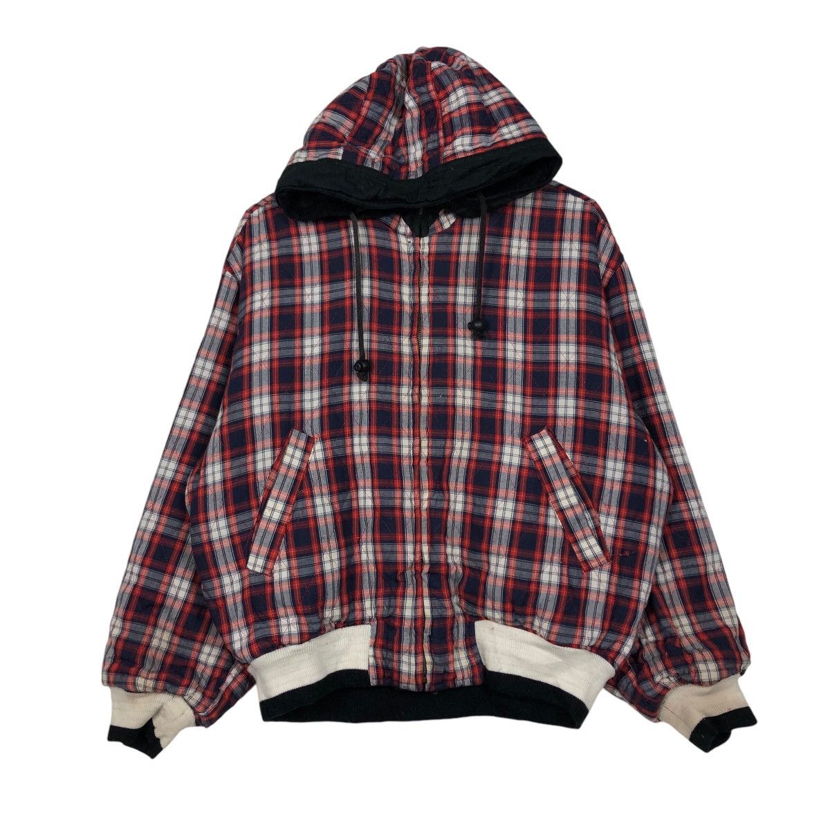 📌Vintage Reversible Bomber Jacket Union Bay Tartan Design