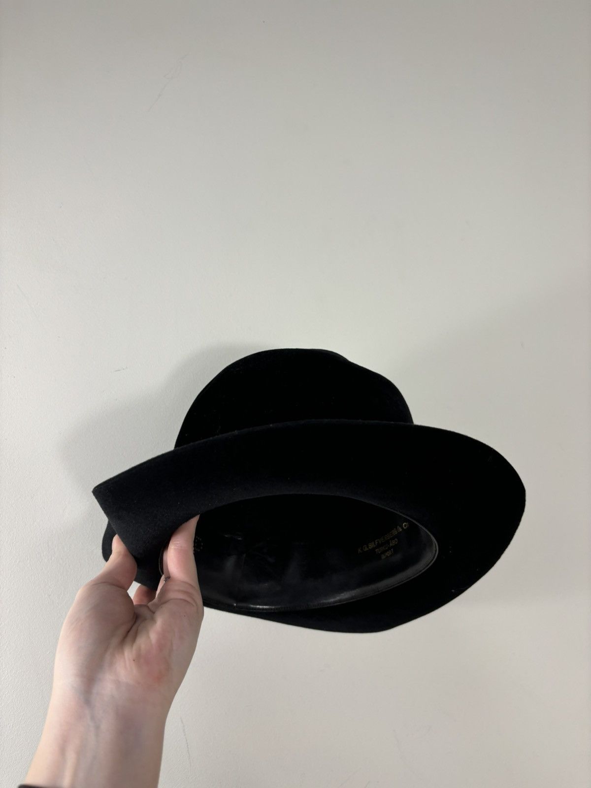 Other Vintage Huckel Alpha Men’s Black Velour Wool Felt Fedora Hat Size ONE SIZE - 16 Thumbnail