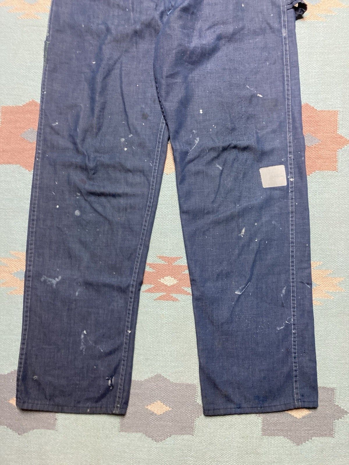 Vintage 70s sears denim carpenter jeans distressed paint AS IS 33x32 Size US 33 - 2 Thumbnail