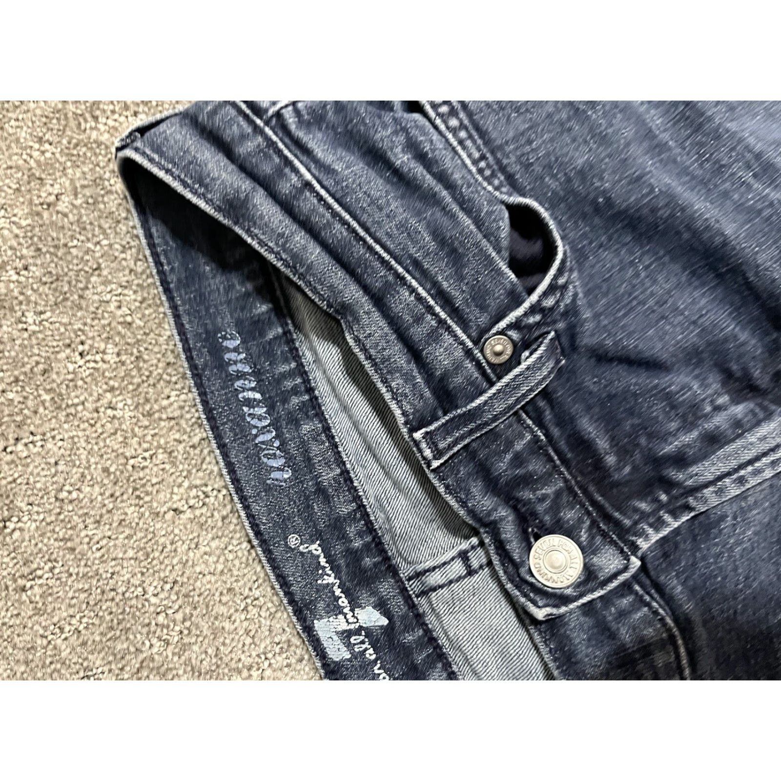 7 For All Mankind 7 For All Mankind Roxanne Women's Jeans Skinny Blue Wash Distressed 29 Blue Denim Cotton Blend 7 For All Mankind Brand Modern 2000s Womens Size ONE SIZE - 6 Thumbnail