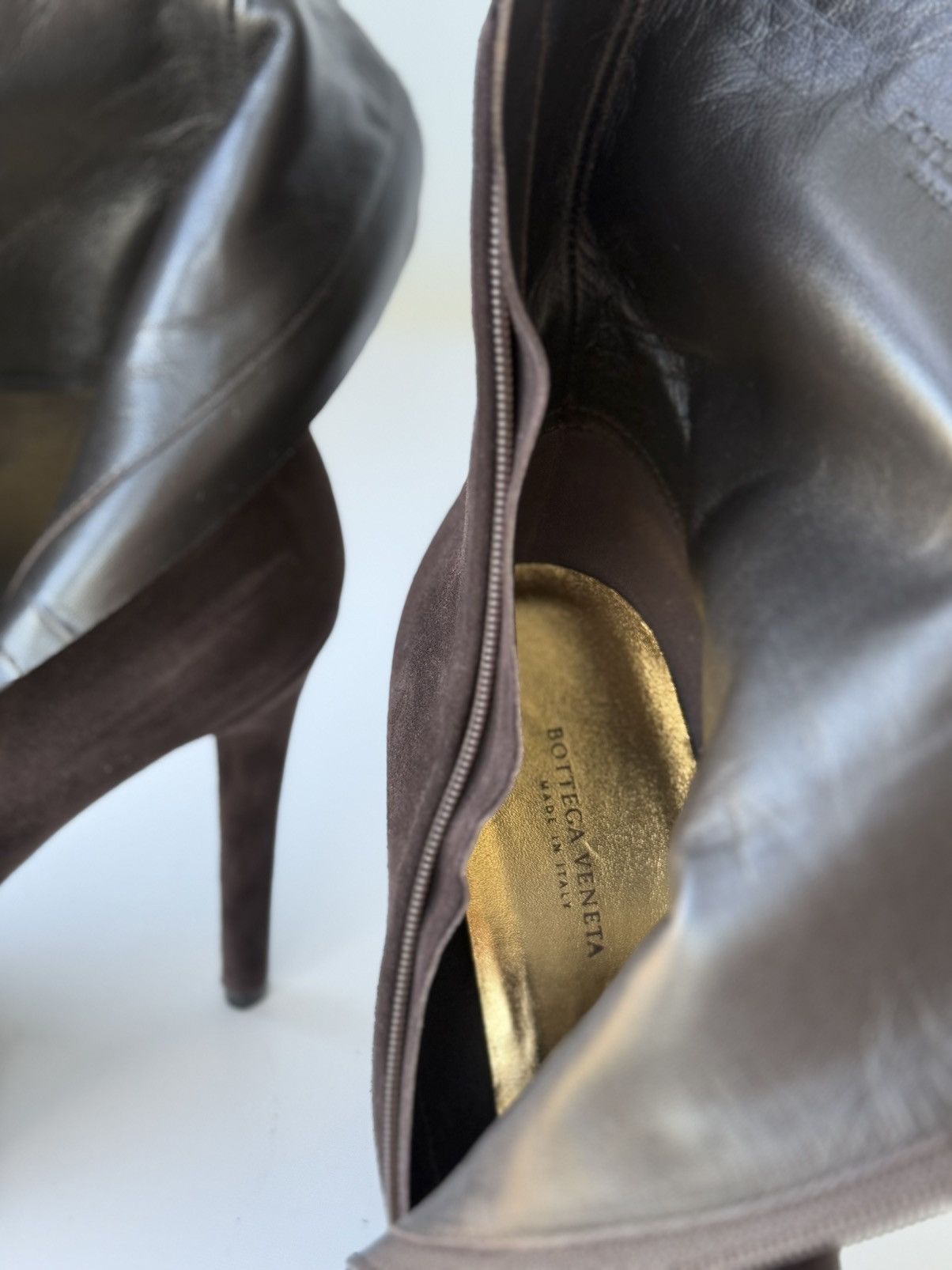 Bottega Veneta RRP $2700 Bottega Veneta Suede Intrecciato High Heel Boots Size US 8 / IT 38 - 12 Thumbnail