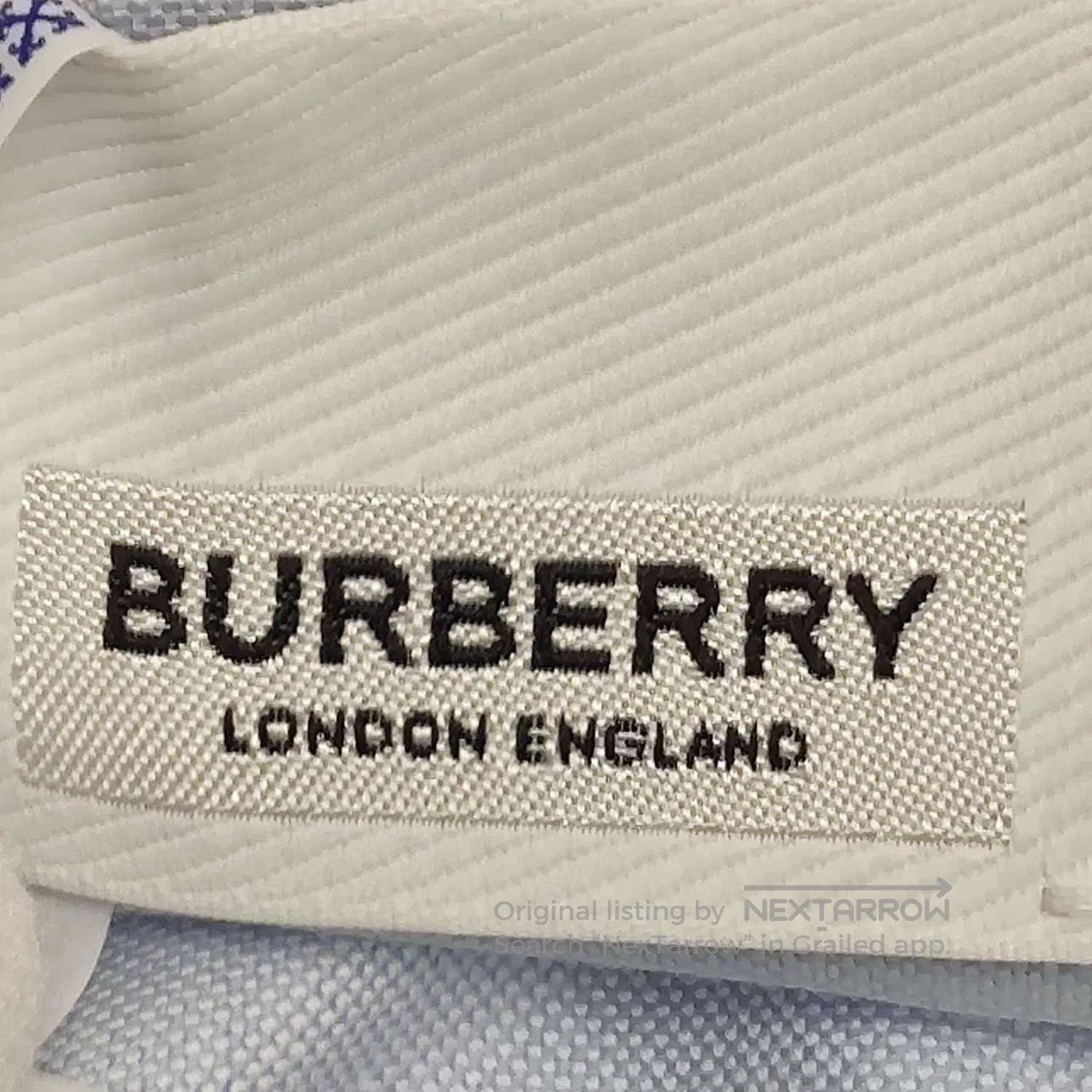 Burberry Burberry XL Solid Blue Cotton Collared Long. Size US XL / EU 56 / 4 - 3 Thumbnail