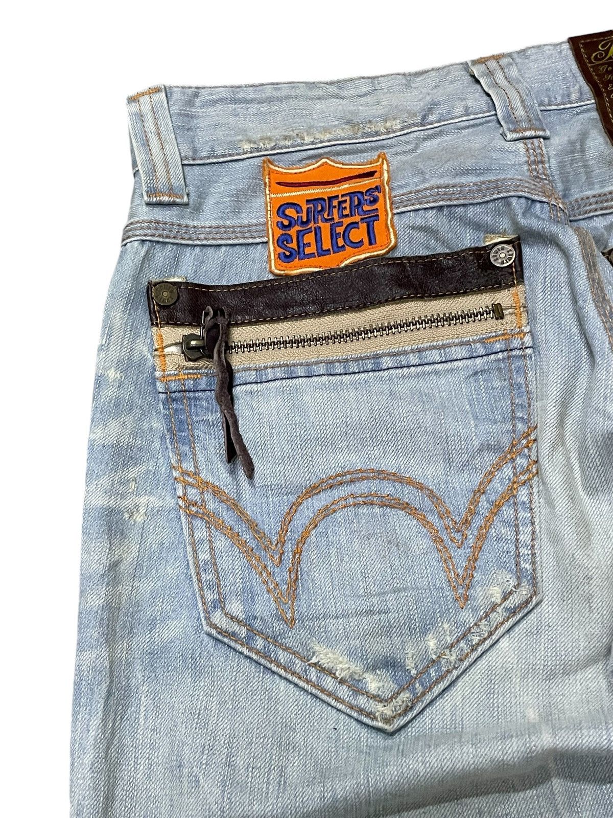 Edwin × Hysteric Glamour × Le Grande Bleu (L.G.B.) Edwin 503 Blue Trip Surf Edition Patched Flared Jeans Size US 30 / EU 46 - 19 Thumbnail