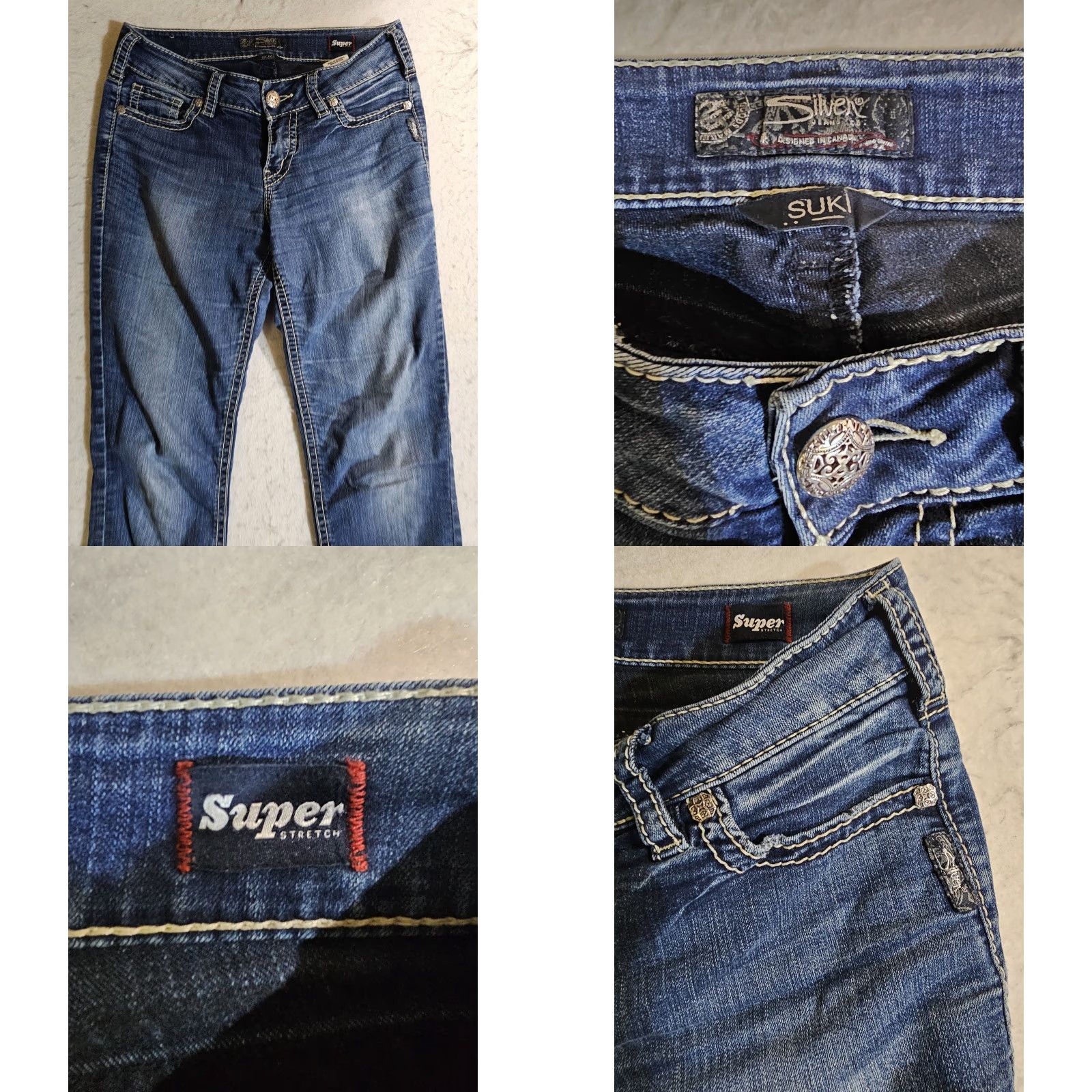 Silver Jeans Co. Silver Jeans Suki Mid Rise Slim Boot Cut Super Stretch Denim Women's Sz W29xL33 Size 29" - 8 Thumbnail