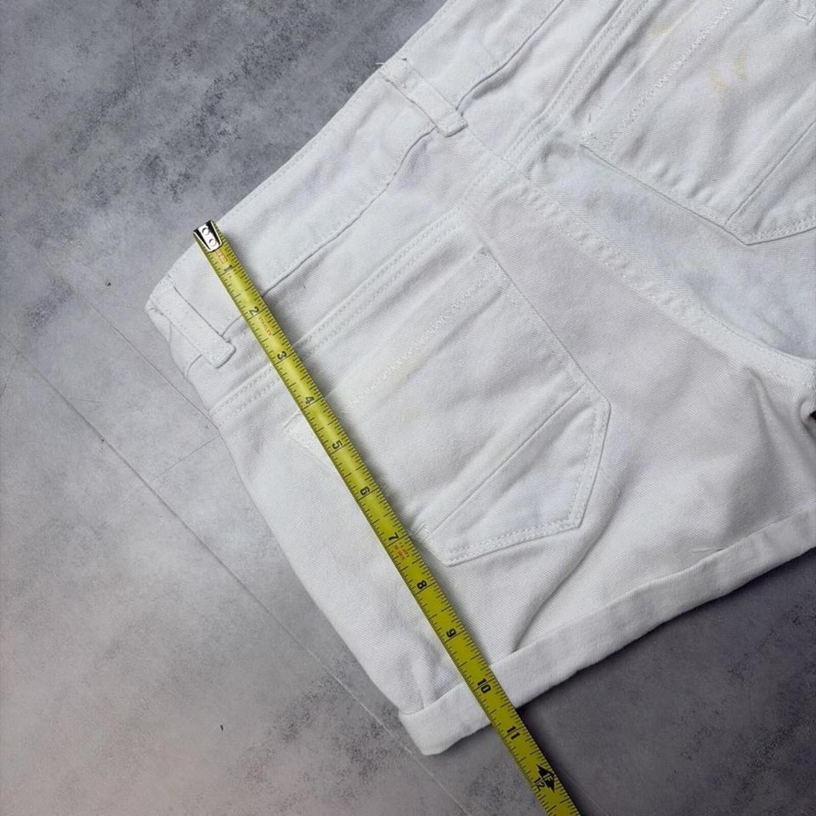 Other Y2K White Indigo Reign Grunge Gothic Mini Denim Shorts Size 32" / US 10 / IT 46 - 7 Thumbnail