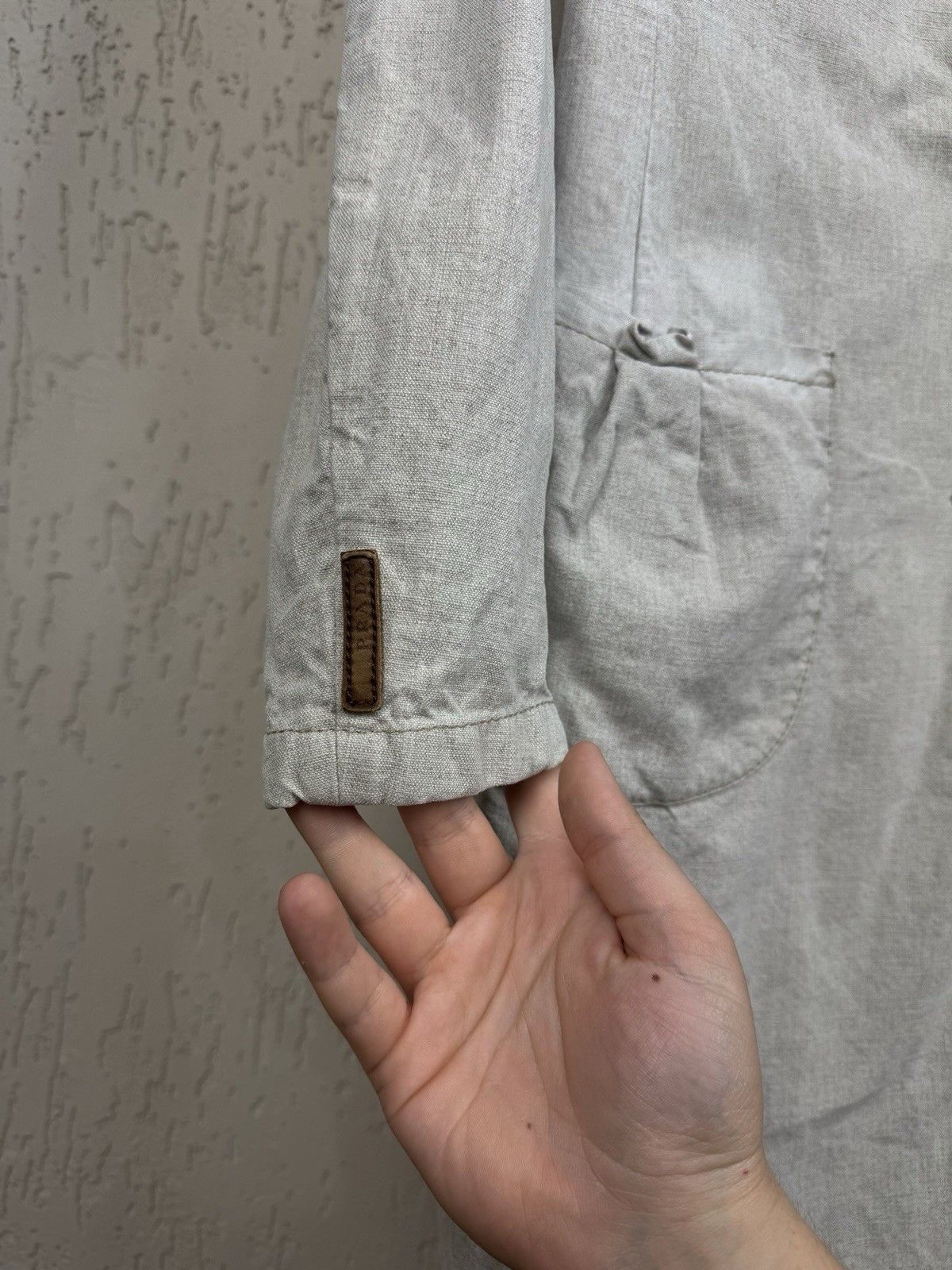 Prada Vintage Prada Sport Woman Luxury Beige Cotton Linen Coat Size M / US 6-8 / IT 42-44 - 8 Thumbnail