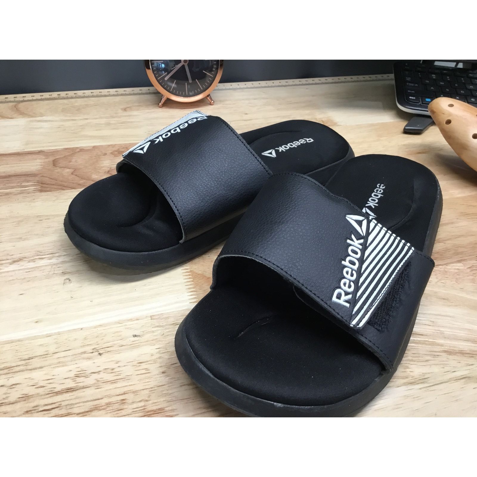 Reebok Reebok 35006WBH Sandals Women 9 Black Memory Foam Slippers Size US 9 / IT 39 - 4 Thumbnail