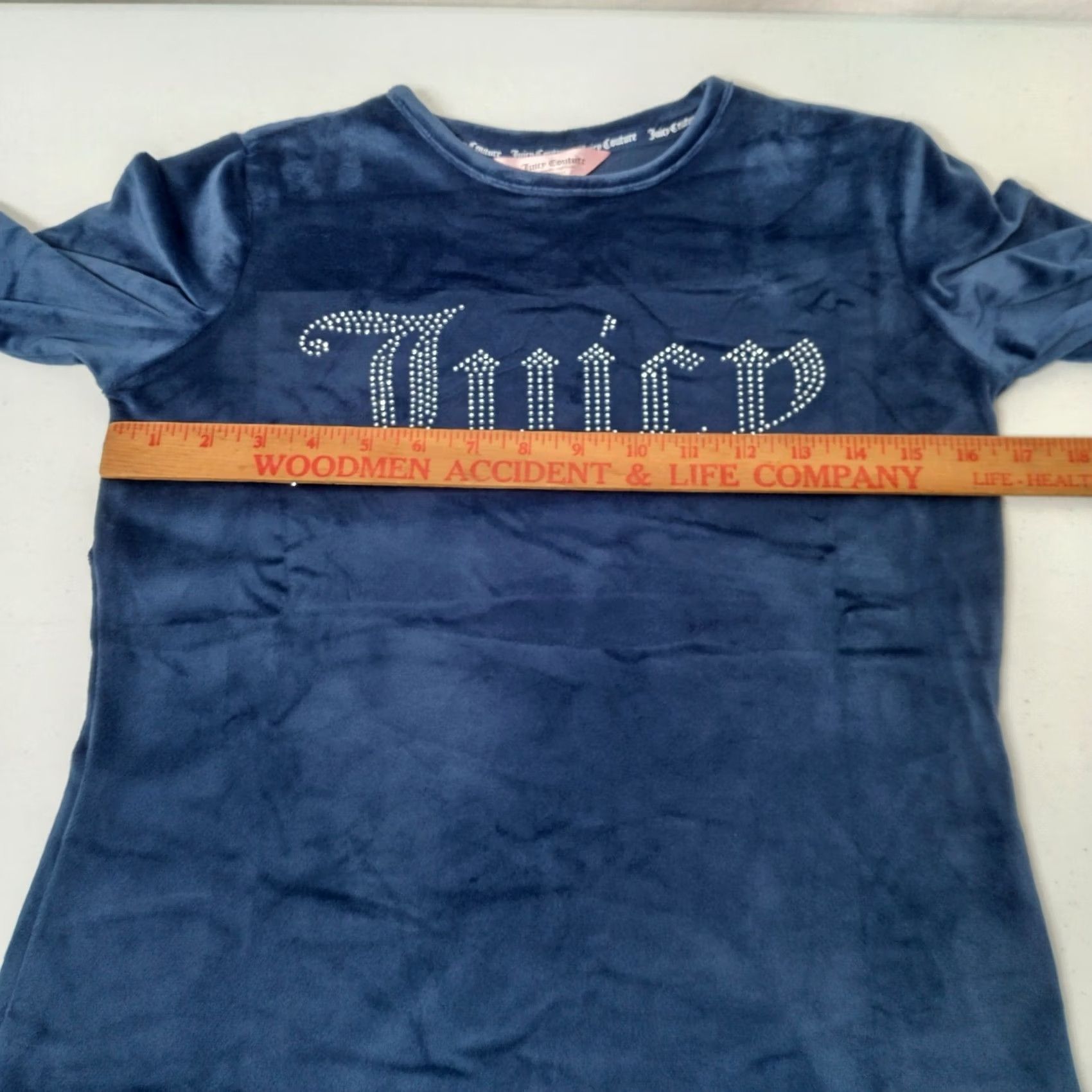 Juicy Couture Juicy Couture Sleepwear Shirt Small Blue Velour Rhinestone Bling Long Sleeve Y2K Womens Pajama Top Size S / US 4 / IT 40 - 3 Thumbnail