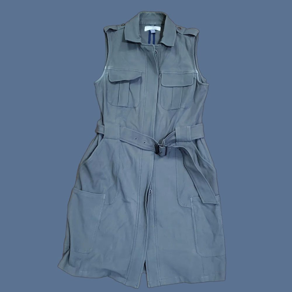 Olive Chelsea28 Olivia Palermo Trench Dress Womens Small Olive Belted Utility Pockets Shirt Dress Size S / US 4 / IT 40 - 1 Thumbnail
