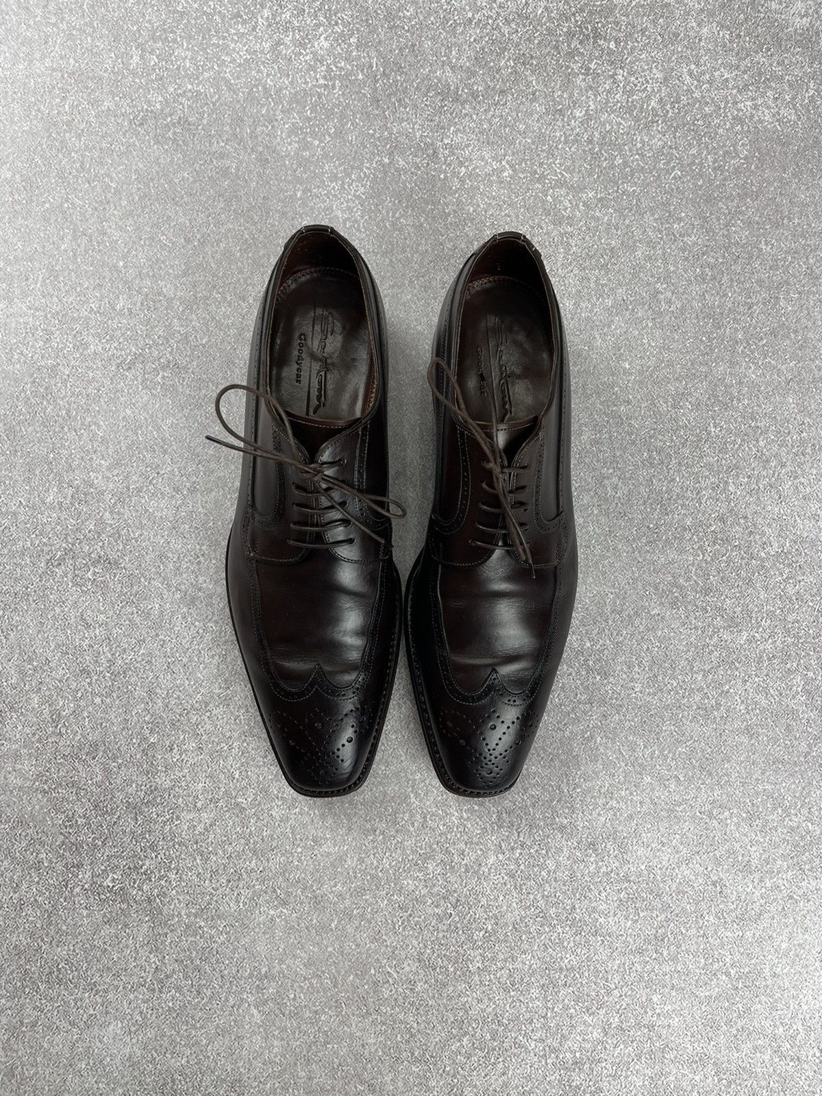 Santoni Santoni Brogue Brown Leather Men’s Shoes Size US 9.5 Size US 9.5 / EU 42-43 - 1 Thumbnail