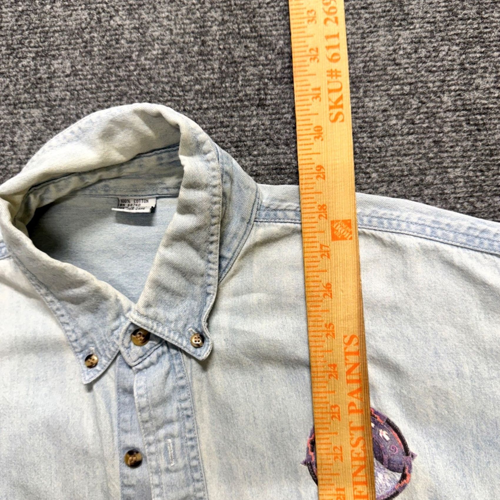 The Unbranded Brand Wolf Gate Dress Shirt Men's Medium Tribal Button Up Casual 100% Cotton Blue Men M Regular The Unbranded Brand Size US M / EU 48-50 / 2 - 6 Thumbnail