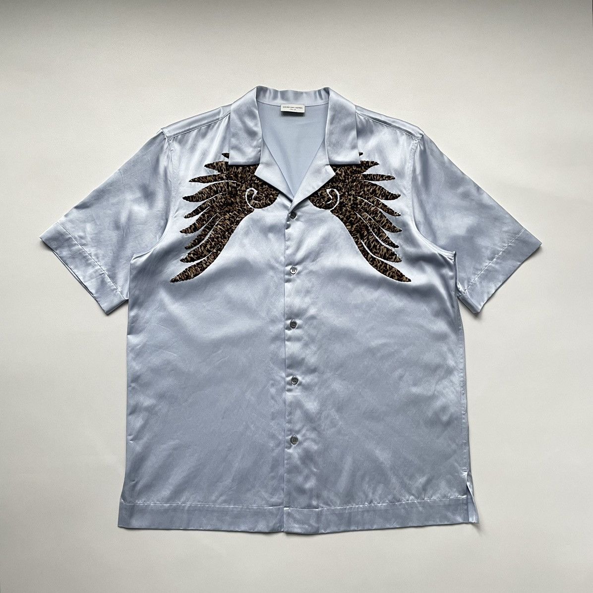 Dries Van Noten ‘Leopard Wings’ Satin Camp Collar Shirt Size US L / EU 52-54 / 3 - 14 Thumbnail