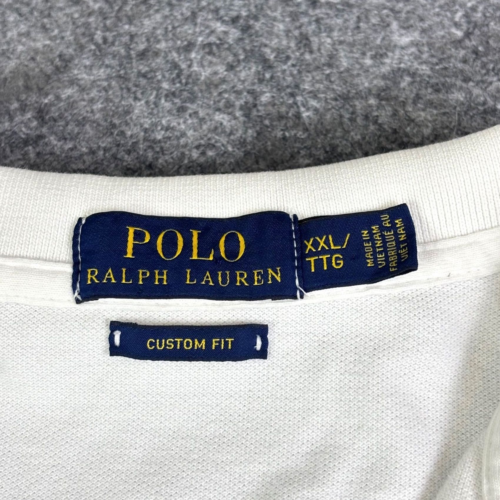 Polo Ralph Lauren Polo Ralph Lauren Mens XXL White Custom Fit Short Sleeve Polo Shirt Cotton Pony Size US XXL / EU 58 / 5 - 3 Thumbnail