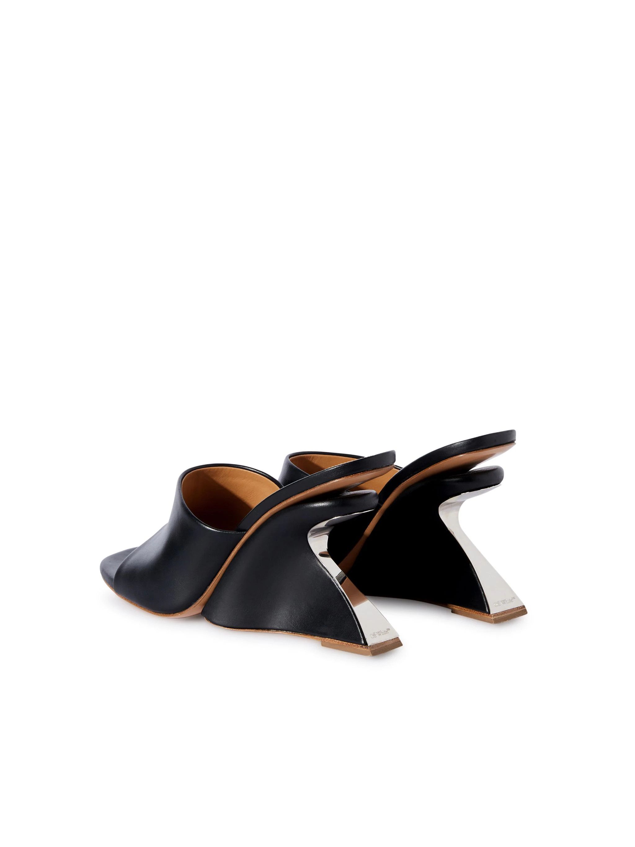 Off-White o1s22i1n0824 Jug Leather Wedge Mules in Black Size US 6 / IT 36 - 3 Thumbnail