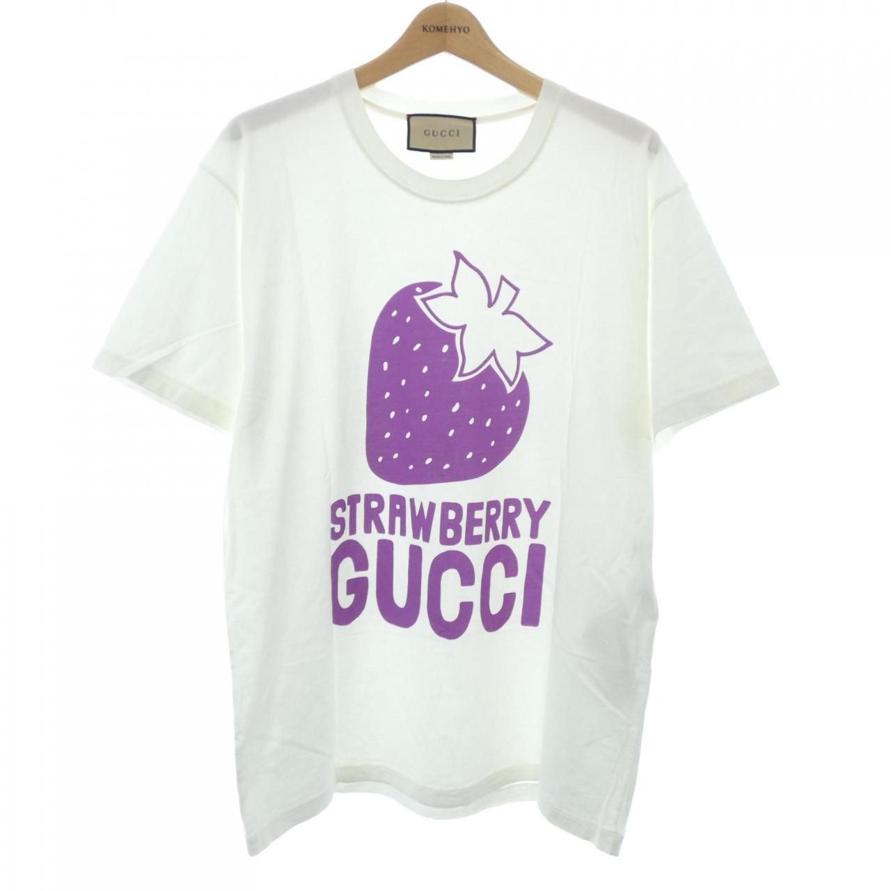 Gucci Gucci Gucci Strawberry Gucci Cotton T Shirt Textile T-Shirts 548334XJDWG DUTY FREE for USA Size ONE SIZE - 1 Thumbnail