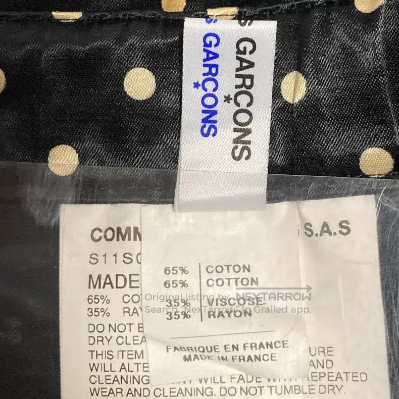 Comme des Garcons Comme des Garcons size S Satin mustard yellow polka dot ple Size 23" - 6 Thumbnail