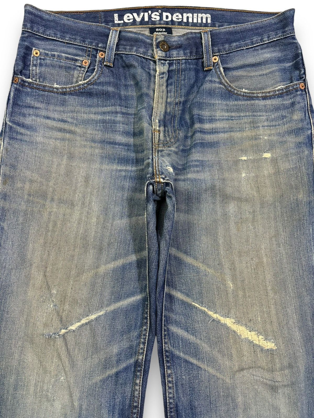 Levi's Vintage Clothing Vintage Levis 502 Mud Wash Straight Leg Distressed Jeans Size US 32 / EU 48 - 3 Thumbnail