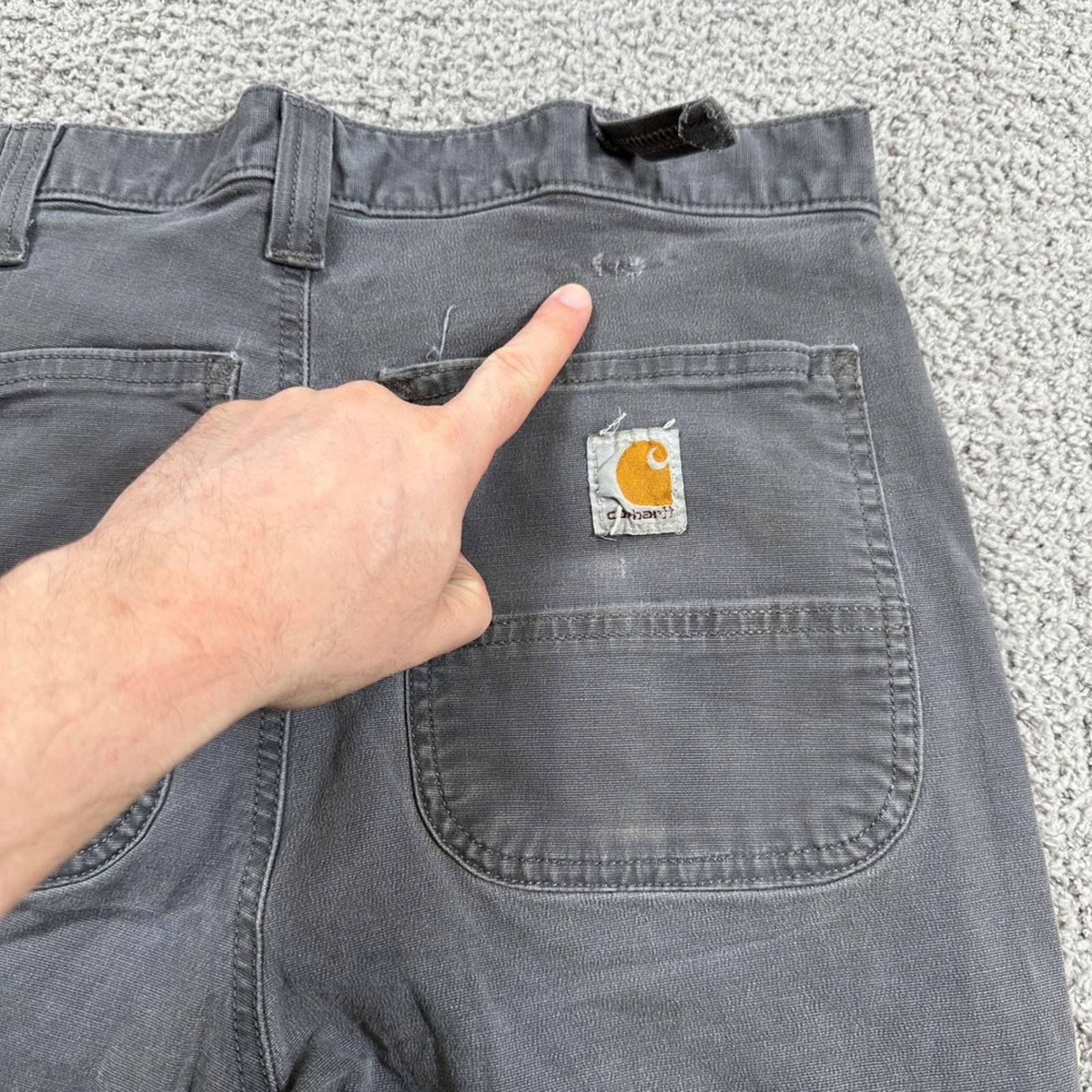 Carhartt Carhartt Mens 32x32 Straight Fit Work Pants Gray Cotton Size US 32 / EU 48 - 8 Thumbnail