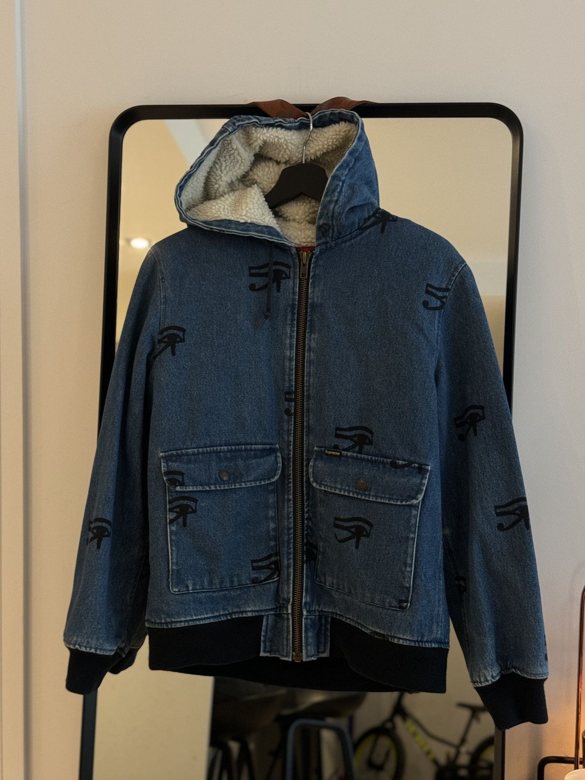 Supreme Supreme Eye of Horus Denim Hooded Work Jacket FW13 | Grailed