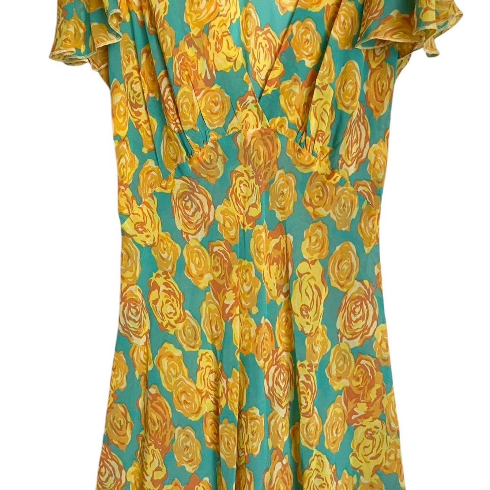 Betsey Johnson VTG 90s Betsey Johnson New York silk floral maxi dress Sz M Size M / US 6-8 / IT 42-44 - 4 Thumbnail