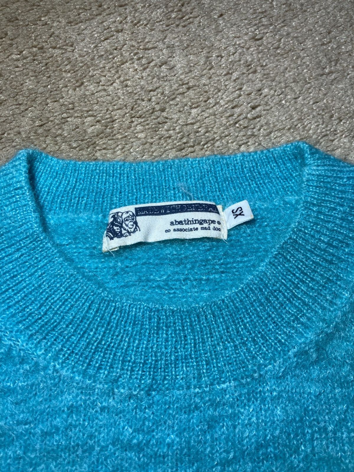 Bape 2000s Bape Cerulean Blue Wool Sweater Knit Mohair OG 90s Size US XS / EU 42 / 0 - 3 Thumbnail