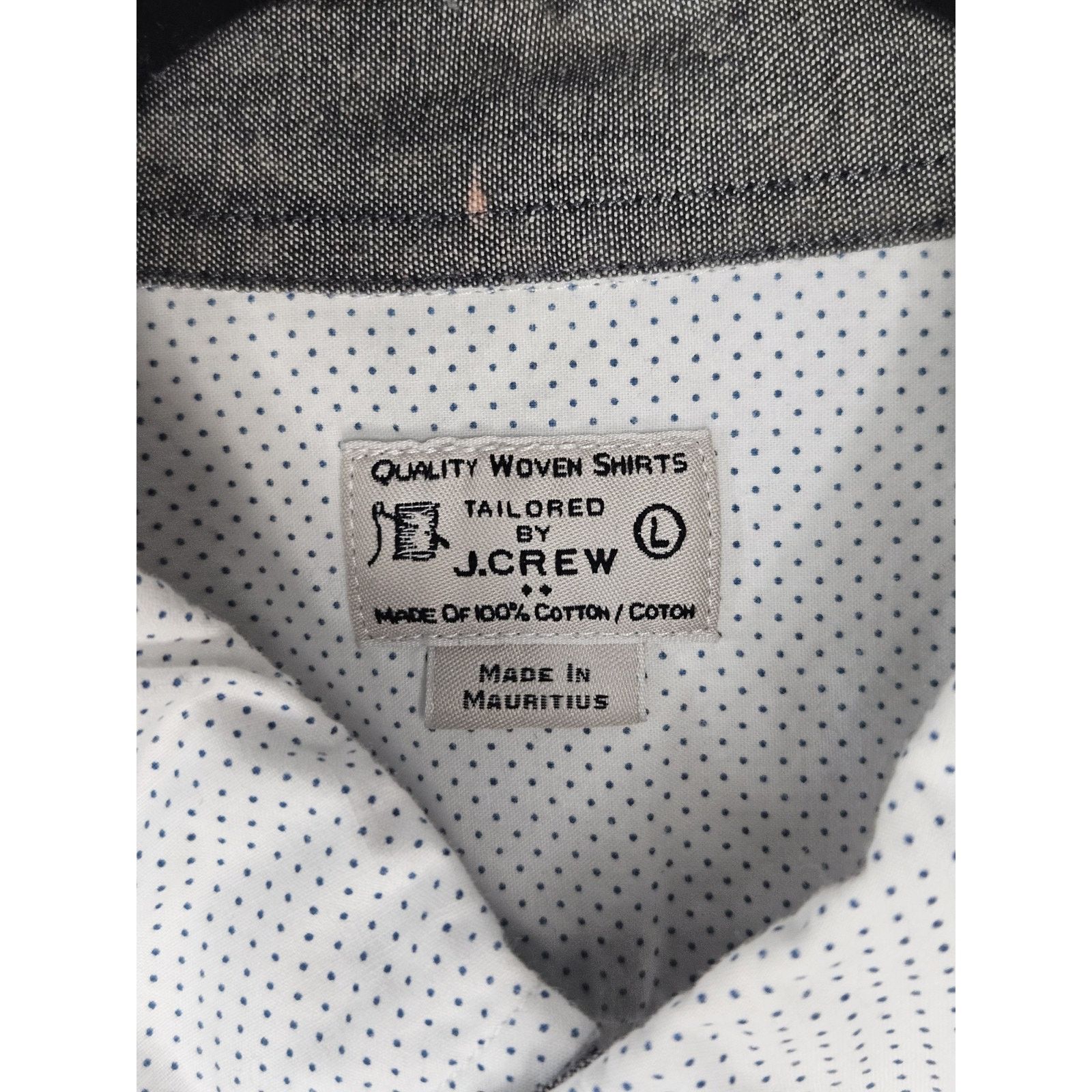 J.Crew VTG J. Crew Dress Shirt Men's Large White Navy Polka Dots Size US L / EU 52-54 / 3 - 8 Thumbnail