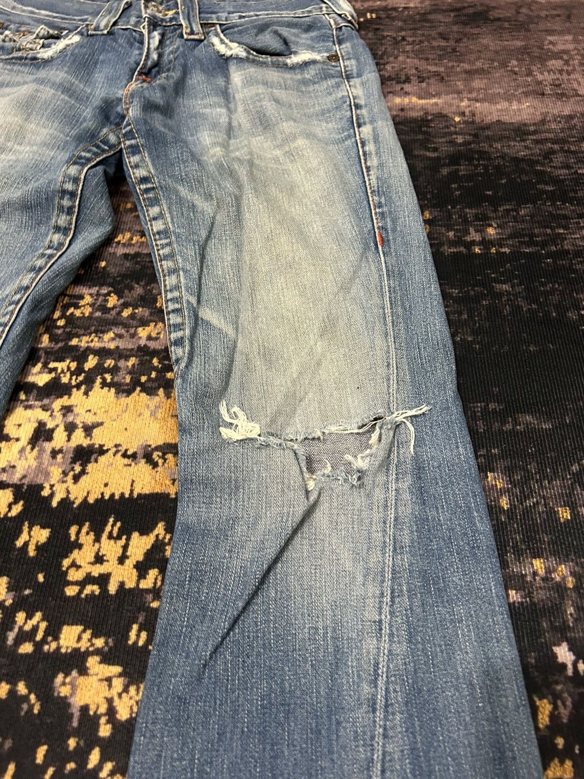 True Religion Vintage True Religion Distressed Flare Jeans Size US 31 - 8 Thumbnail
