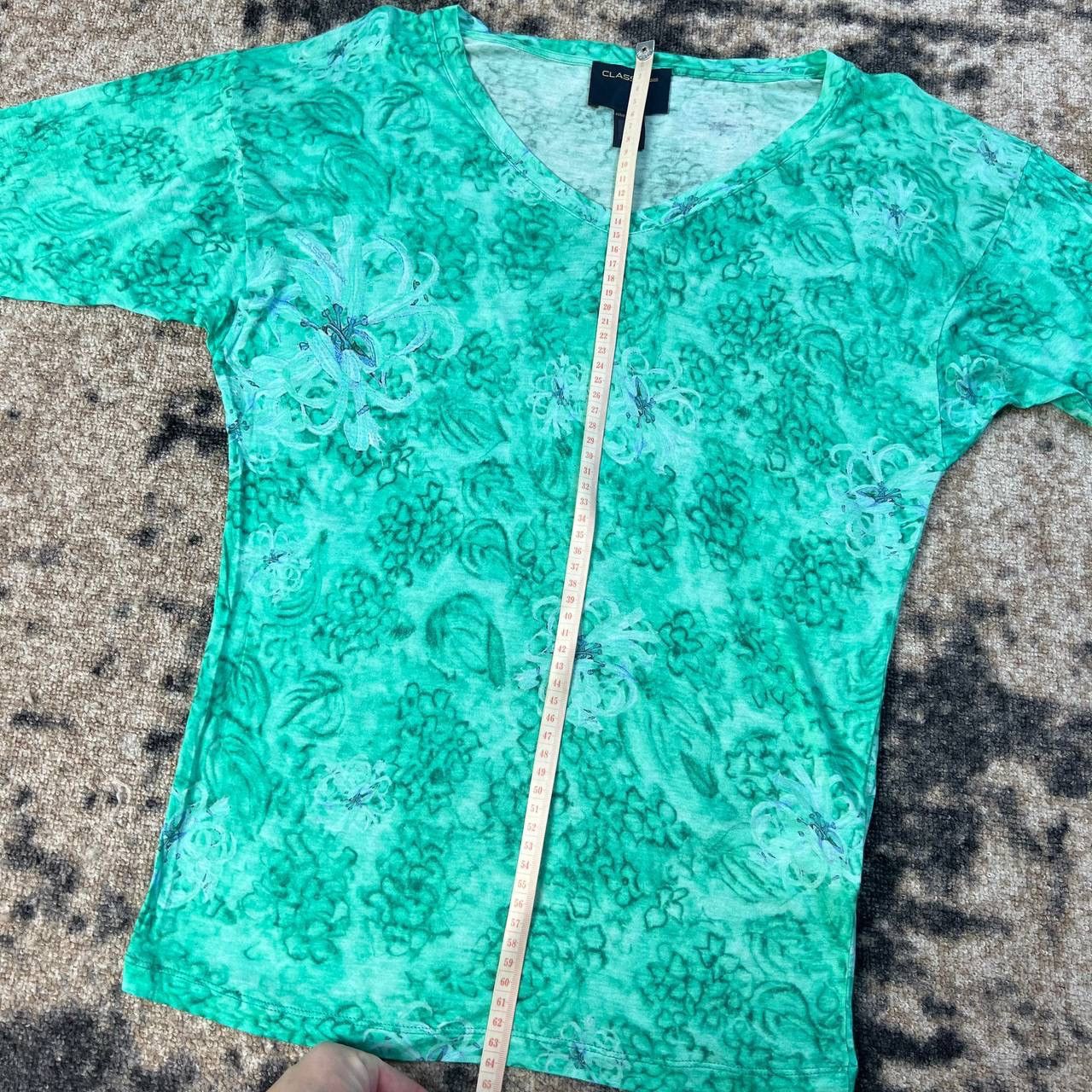 Roberto Cavalli Roberto Cavalli Floral Allover Print V-Neck Blouse T-Shirt Size S / US 4 / IT 40 - 10 Thumbnail