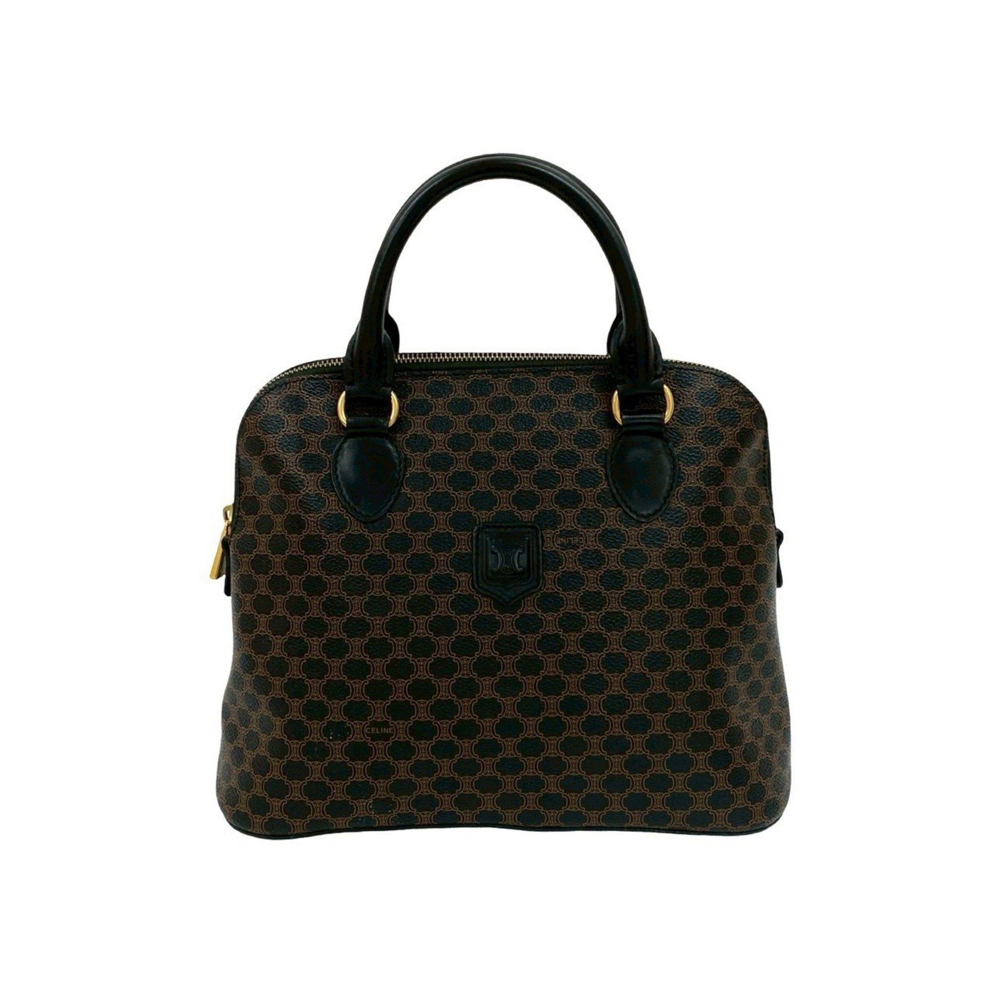 Celine CELINE Macadam Blason Triomphe Leather Handbag/Mini Tote Bag, Black, 23005 Size ONE SIZE - 1 Thumbnail