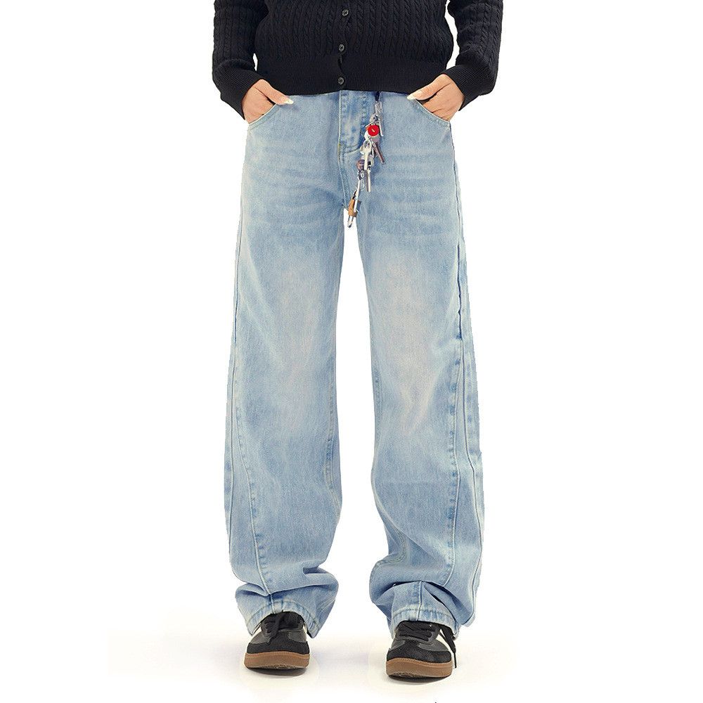 Japanese Brand × Vintage Men's high street trend loose distressed washed jeans Size US 32 / EU 48 - 1 Thumbnail
