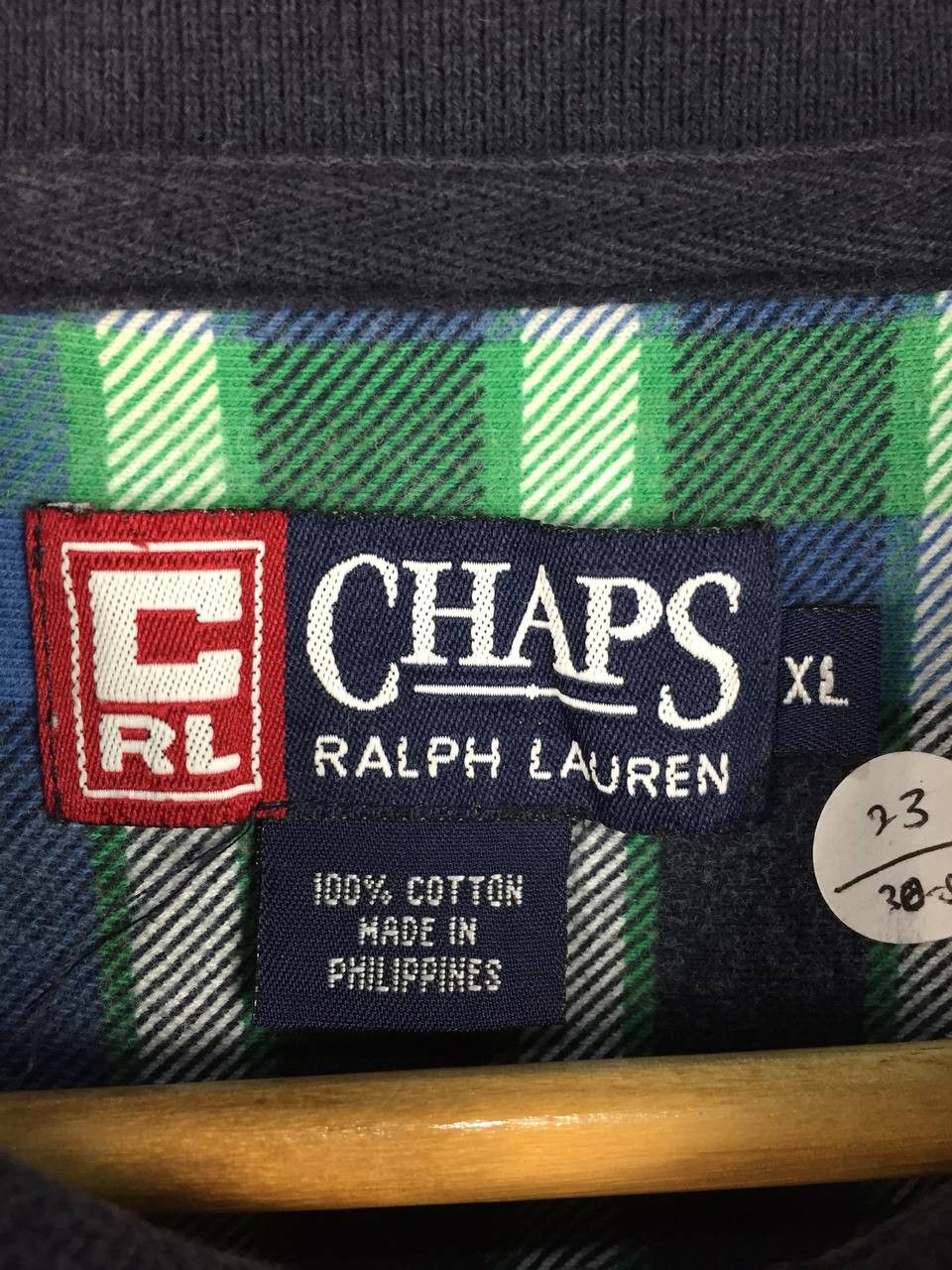 Chaps Ralph Lauren Vtg Chaps Ralph Lauren Crest Logo Plaid Polo Shirt Size US XL / EU 56 / 4 - 7 Thumbnail