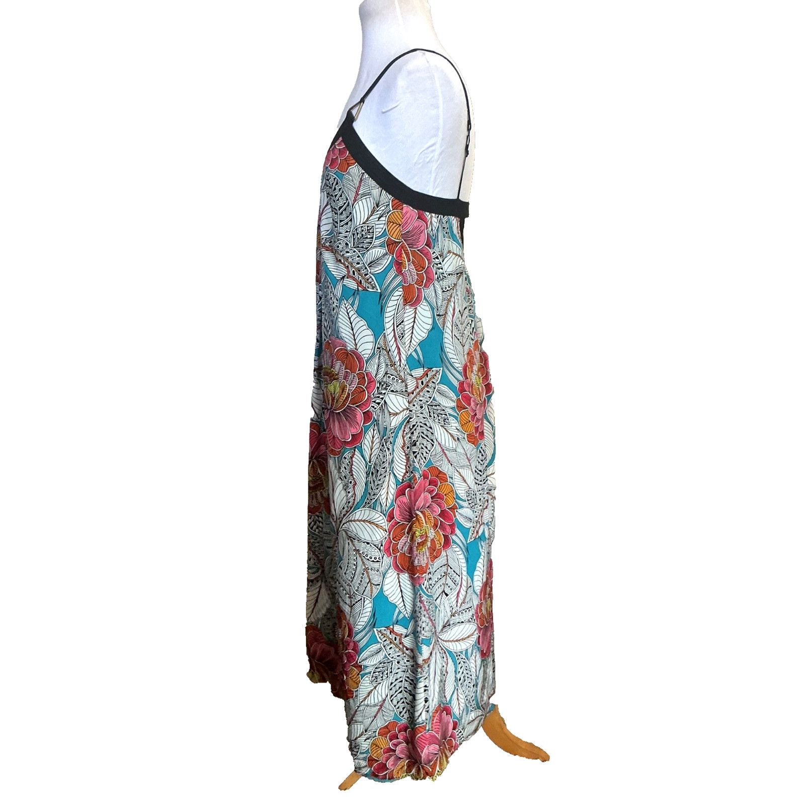 Trina Turk TRINA TURK 100% SILK FLORAL PRINT KEYHOLE MAXI DRESS SZ S Size S / US 4 / IT 40 - 3 Thumbnail