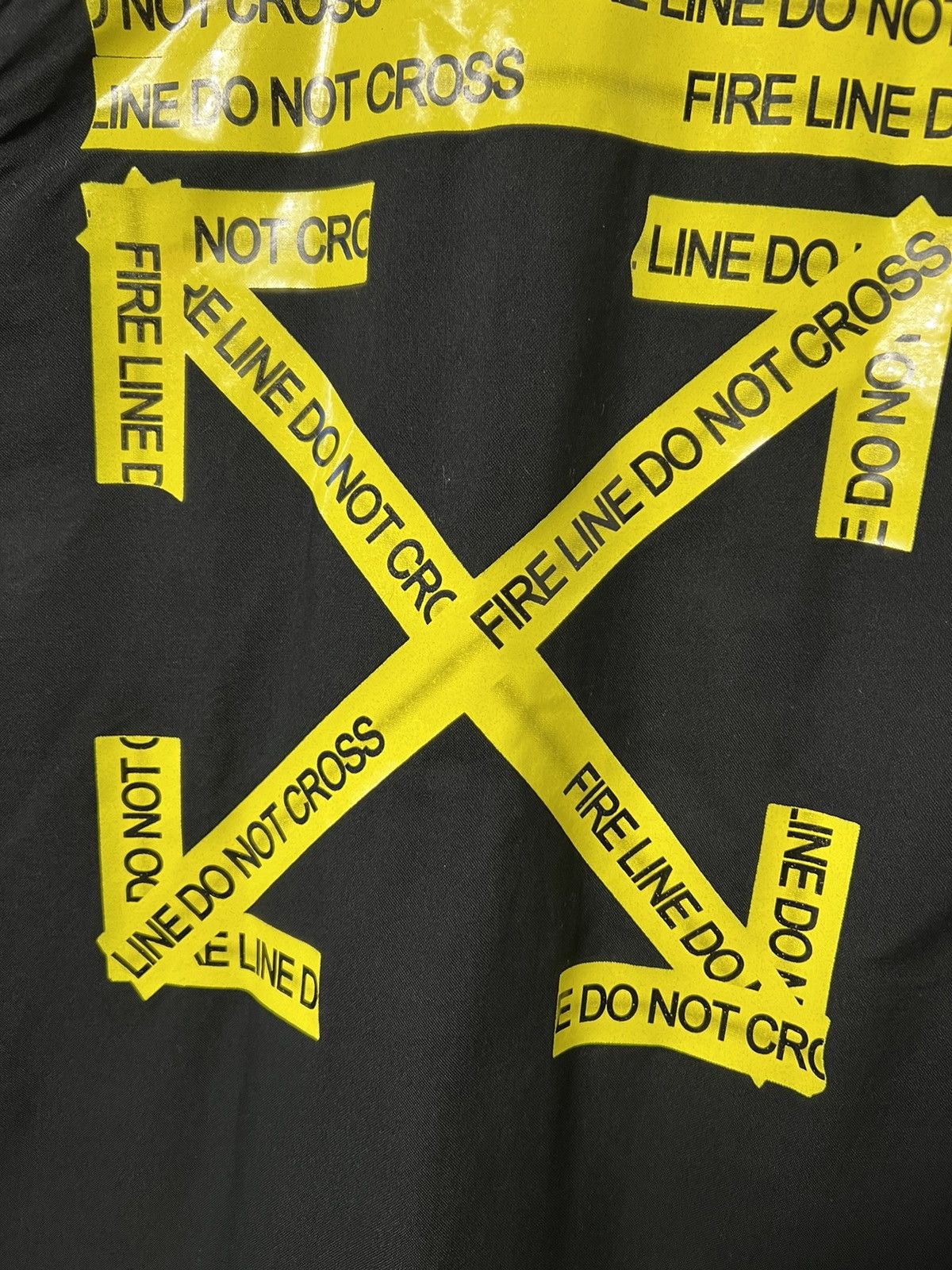 Off-White Rare Off-White Black Firetape Printed Button Oversized Shirt Size US XS / EU 42 / 0 - 7 Thumbnail