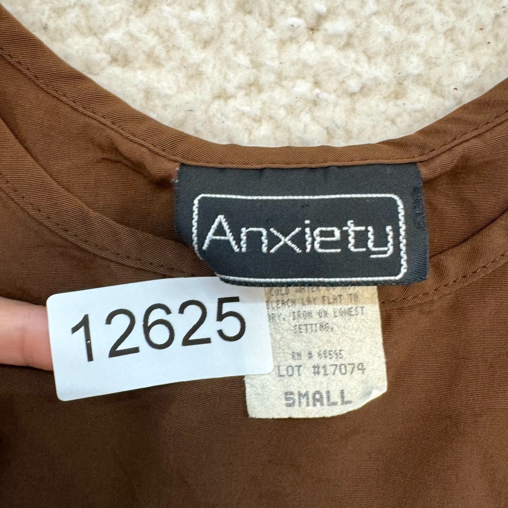 Vintage VINTAGE 90s Anxiety Brown Sleeveless Round Neck Blouse Layering Top Shirt Women S/M M Size M / US 6-8 / IT 42-44 - 6 Thumbnail