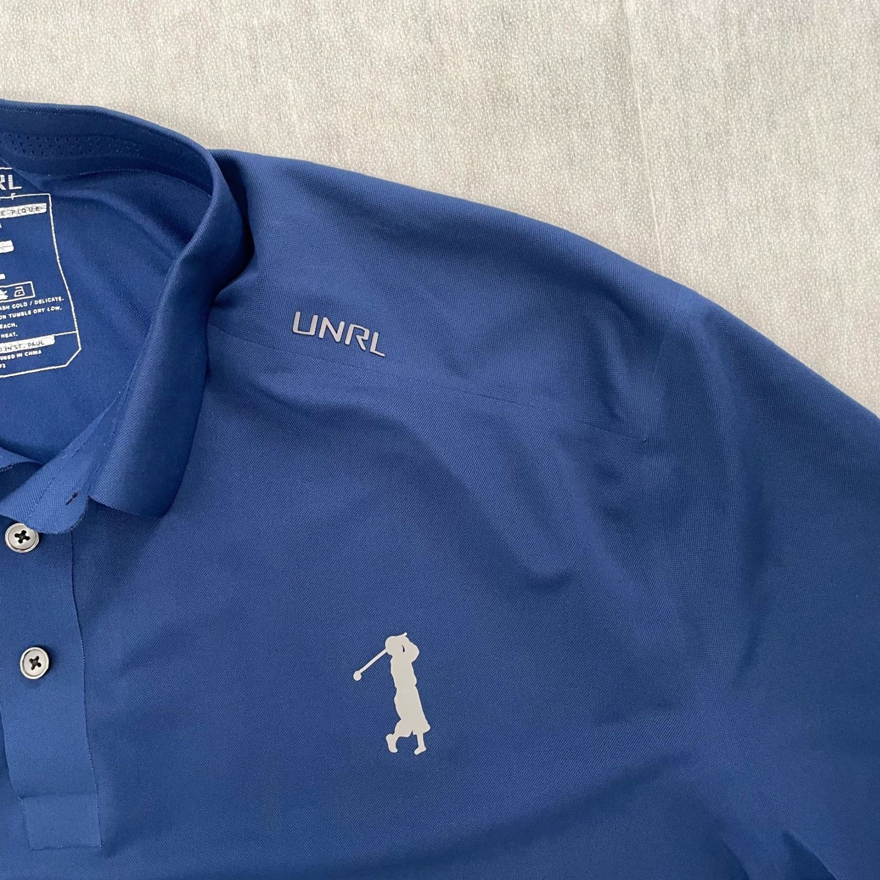 Vintage UNRL Polo Shirt Adult XL Blue Performance Pique Golf Shirt Mens XL Moisture Wicking Athletic Polo Golf Apparel Size US XL / EU 56 / 4 - 4 Thumbnail