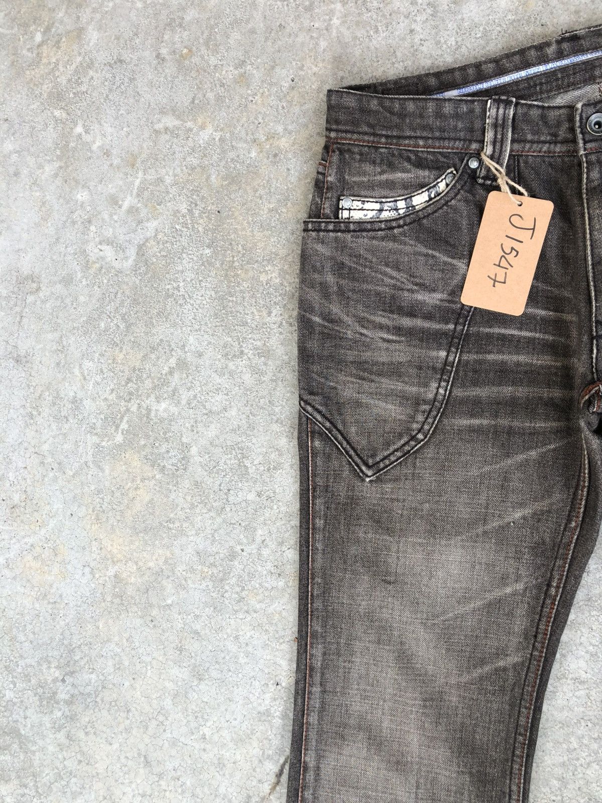 If Six Was Nine Japanese Nicole Club Flared Jeans Snake Skin Distressed Size US 32 / EU 48 - 4 Thumbnail