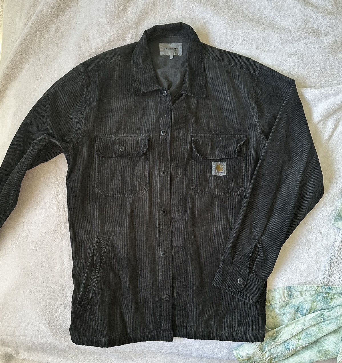 Carhartt Wip Carhartt WIP Black Corduroy “Dixon” Chromo Shirt Jac Size US L / EU 52-54 / 3 - 1 Thumbnail
