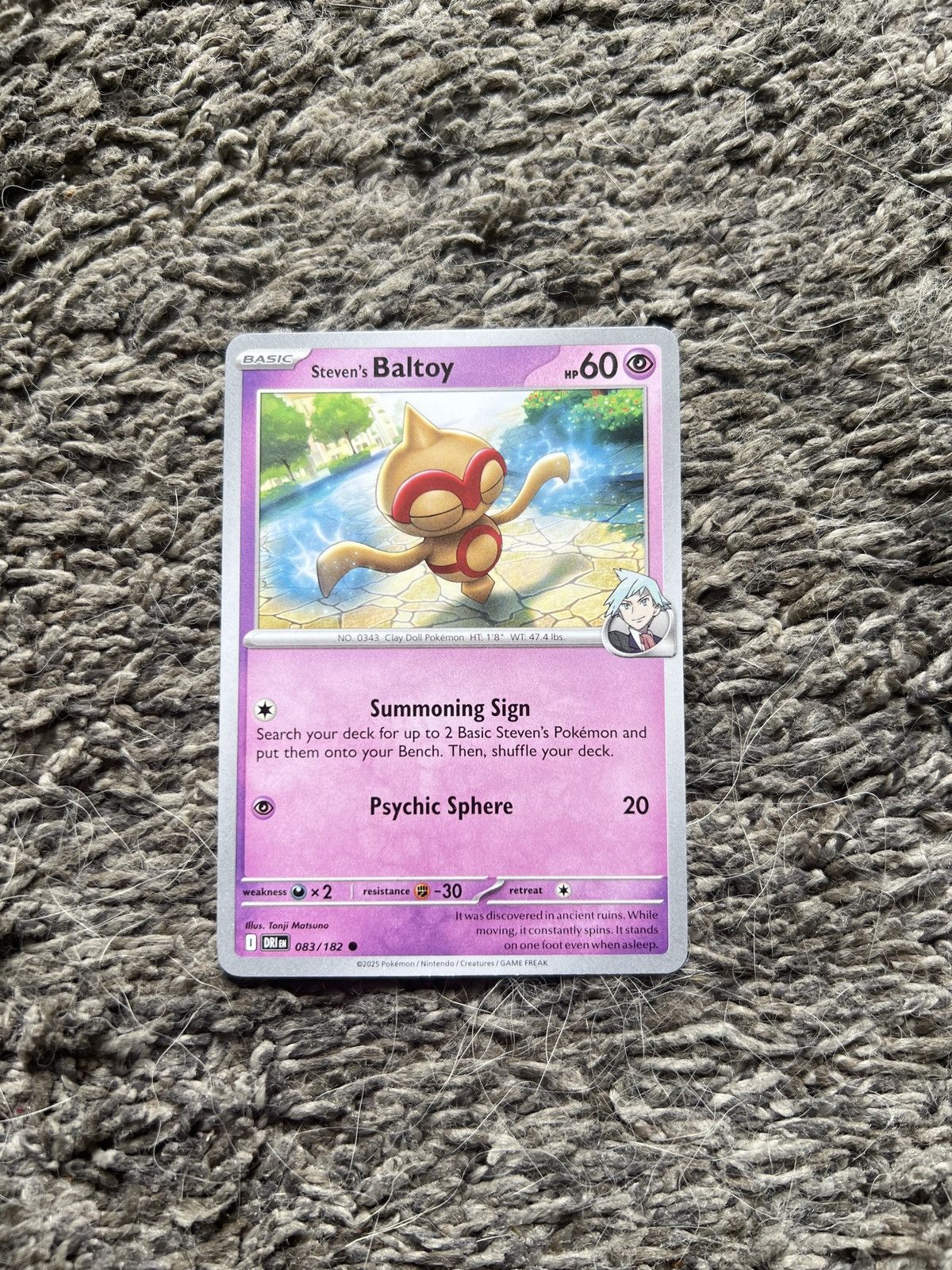 Pokemon 2025 Pokémon Steven’s Baltoy Basic Card Size ONE SIZE - 1 Thumbnail